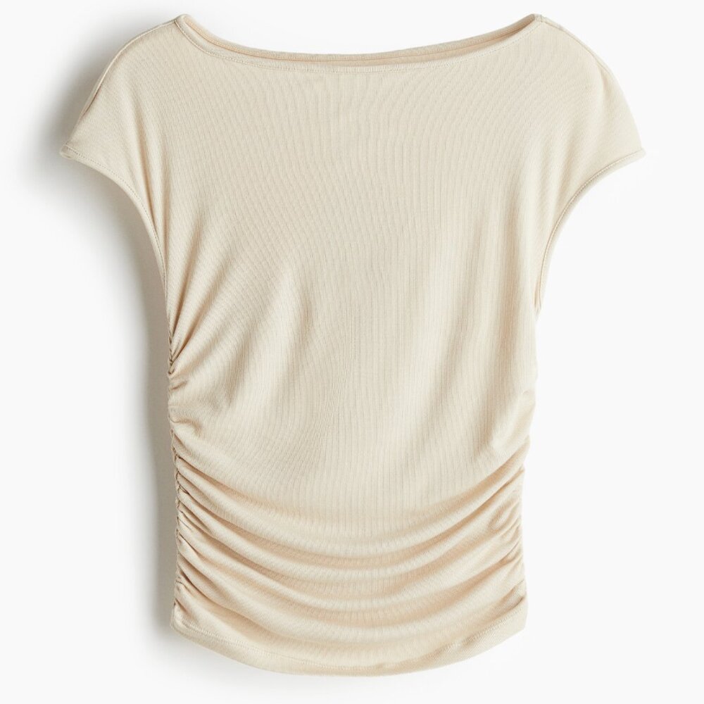 NWT H&M Gathered Cap Sleeve Top